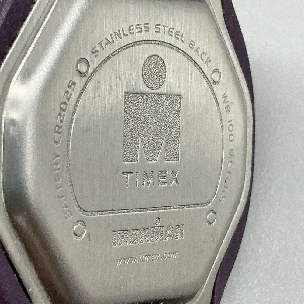 Timex Ironman 10 Lap Womens Watch 34mm Digital Gray Purple Indiglo WR 100M